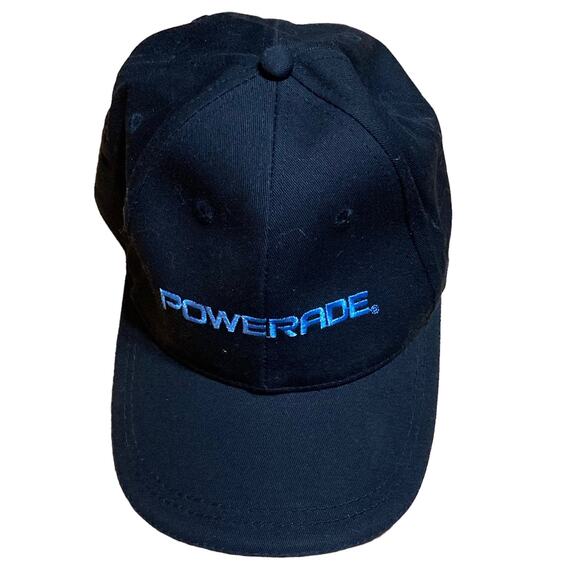 Powerade Black Embroidered Baseball Cap Hat Adjustable Strap - Picture 1 of 6